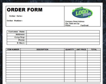 Professional Order Form Digital Download, Editable Order Form, Craft Order Form, Pink Order Form Fillable, Custom Order Form Template