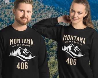 406 Sweatshirt, Montana Sweatshirt, Big Sky Country, Montana Gift, Montana Lover, Montana Mom Sweatshirt, Montana Man, Montana Outdoors