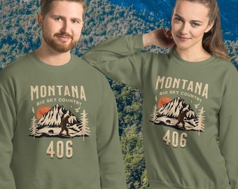 406 Sweatshirt, Montana Sweatshirt, Big Sky Country, Montana Gift, Montana Lover, Montana Big Foot Sasquatch, Montana Yeti, Montana Outdoors