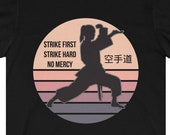 Cobra Kai Strike First Strike Hard No Mercy Shirt, Retro 80s and 90s Vintage Movie Shirt, Cobra Kai Gift Idea, All Valley Tournament, Kobra