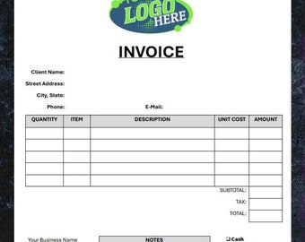 Plantilla de factura minimalista para descargar digitalmente, factura comercial minimalista editable en Microsoft Word, plantilla para pequeñas empresas, factura para clientes