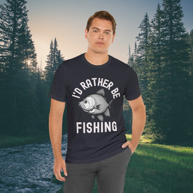 Elegant I'd Rather Be Fishing Shirt Gift For Husband image 6