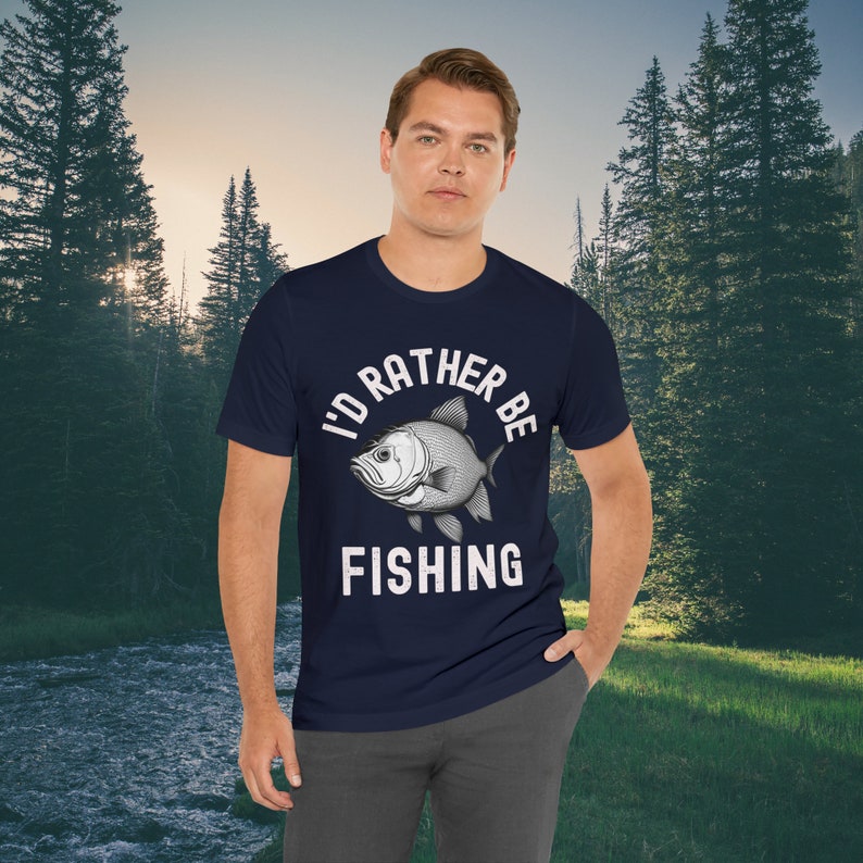 Elegant I'd Rather Be Fishing Shirt Gift For Husband image 8