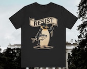 Liberal Political Protest Resist Tariff T-Shirt, Penguin Resist Activist T-Shirt, Anti-Trump T-Shirt, Anti-Tariff T-Shirt, Hands Off T-Shirt