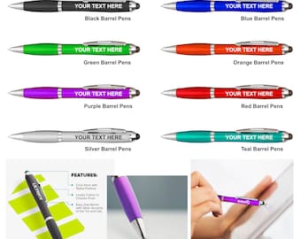 Bulk Custom Printed Plastic Stylus Pens, Promotional Stylus Pens, Personalized Business Pens, Custom Printed Merchandise, Marketing Giveaway