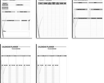 Digital Comprehensive Project Planner, Printable Project Planner, Project Planner Instant Download, Digital Project Management, Digital PDF
