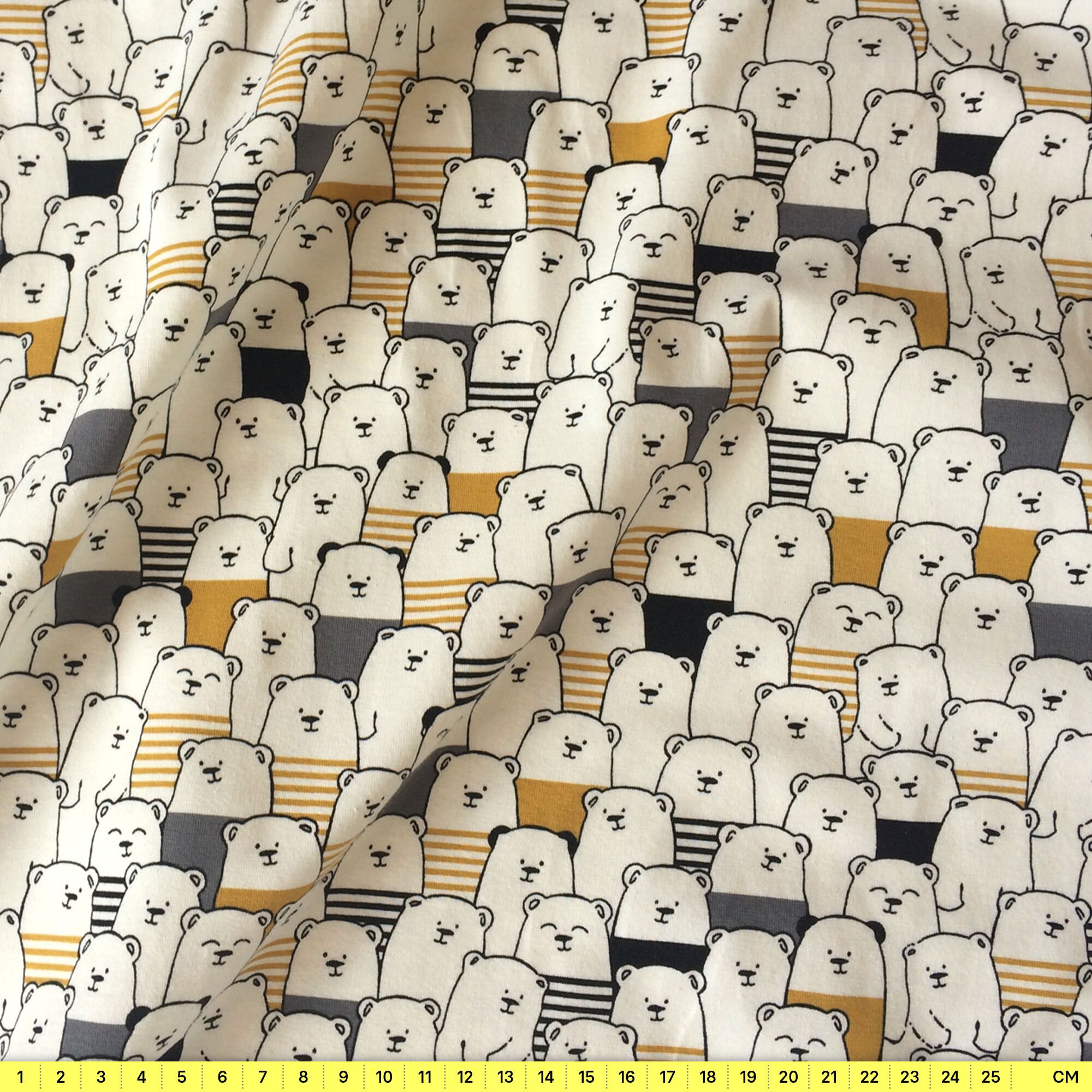 Produktbild von Jersey Stoff Eisbären Bär Kinderstoff Meterware Baumwolle Öko-Tex Muster Stretch 0,5m