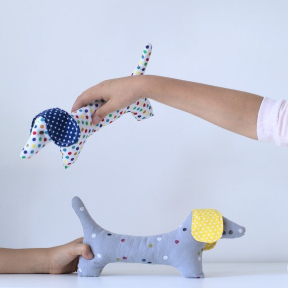 Cuddly Doggy Sausage Dog Dachshund Children s Toy Made of Cotton Fabric Etsy