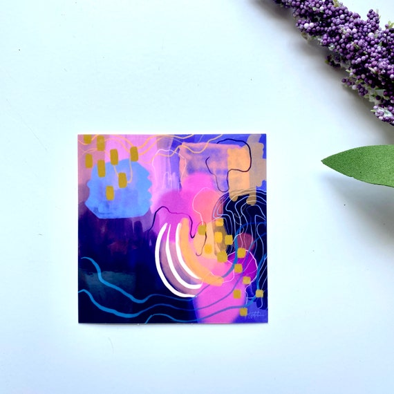 Abstract Painting Art Vinyl Sticker Etsy
