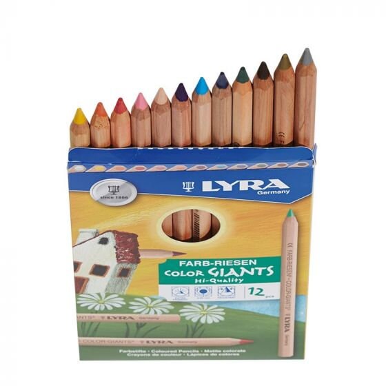 Pack of 12 Lyra Waldorf Selection Triangular Colouring Pencils Assorted Colours 