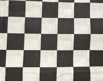 Black and White Checkered Cotton Fabric: Sewing & Quilting Material