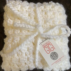 Baby Blanket|Phot Prop Blanket|Modern Crochet Baby Blanket|White|Grey|Taupe| Baby Blanket|24" by 24"