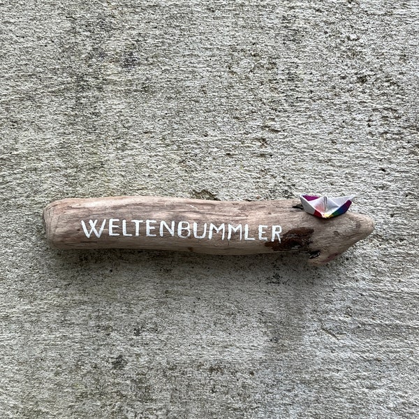 Treibholz Magnet Weltenbummler