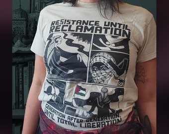 Resistance Until Reclamation Shirt, Free Palestine Art, Liberation Art, Palestinian Shirt, Palestine Art, Keffiyeh, Kuffiyeh