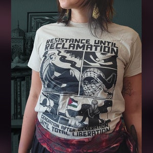 Resistance Until Reclamation Shirt, Free Palestine Art, Liberation Art, Palestinian Shirt, Palestine Art, Keffiyeh, Kuffiyeh image 1