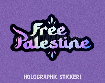 Free Palestine Holographic Sticker
