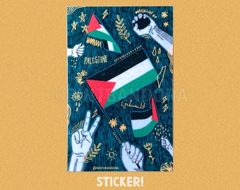 Pegatina de la bandera de Palestina: calcomanía artística árabe resistente al agua