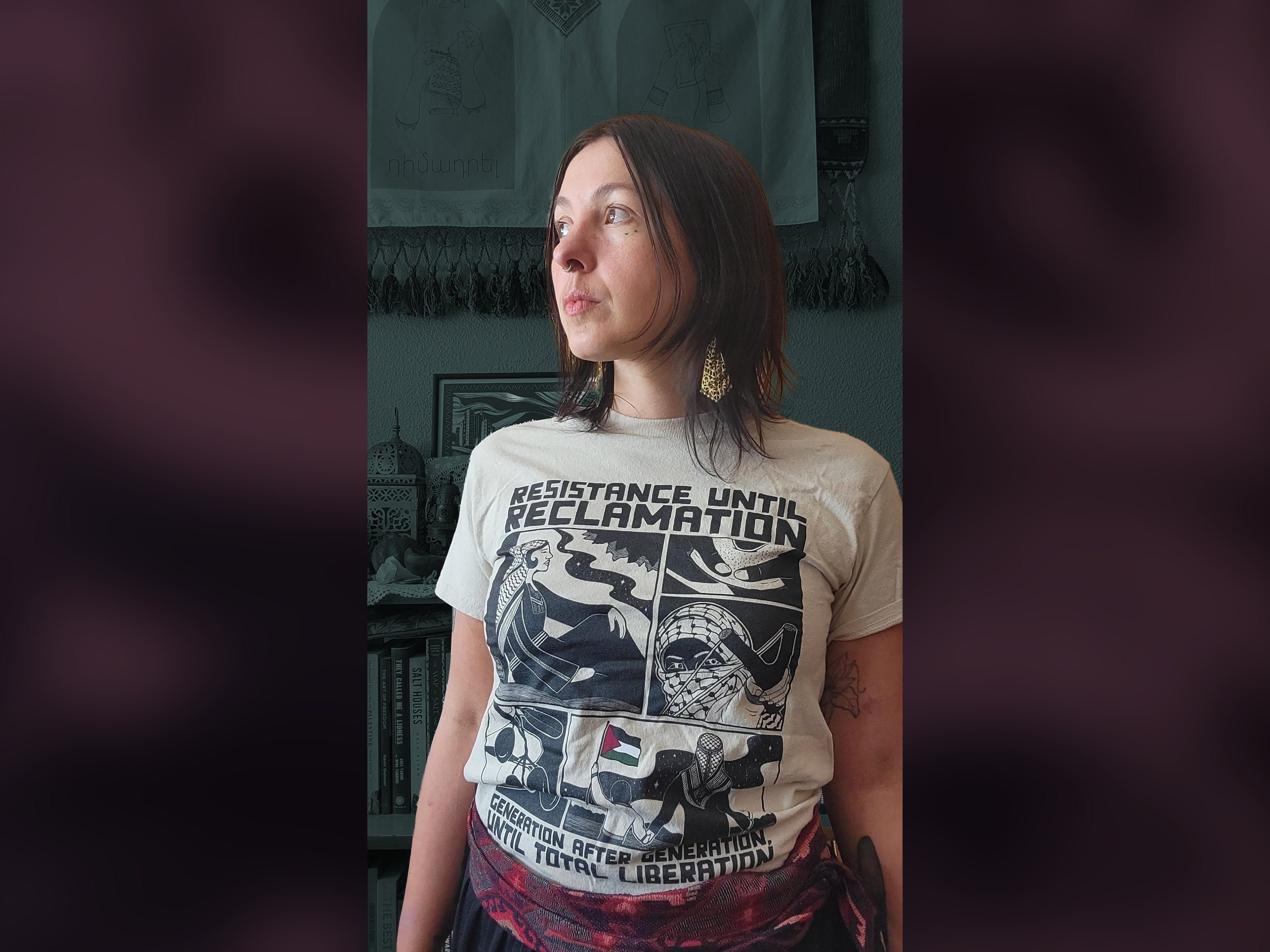 Resistance Until Reclamation Shirt, Free Palestine Art, Liberation Art, Palestinian Shirt, Palestine Art, Keffiyeh, Kuffiyeh