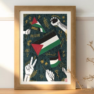 Palestine Poster, Palestinian Flag, Free Palestine, Palestine Art, Activism, Arabic Calligraphy