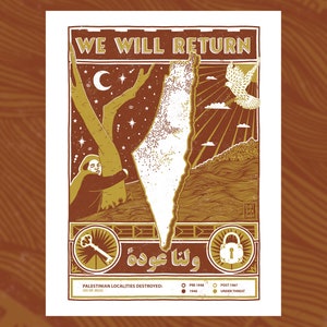 We Will Return, Arabic Calligraphy, Palestine Poster, Palestinian Art, Free Palestine, Palestine Art, Activism Art, Nakba