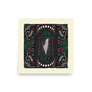 Land Back: Art Nouveau Poster, Palestinian Flag, Venus Flytrap Design image 2