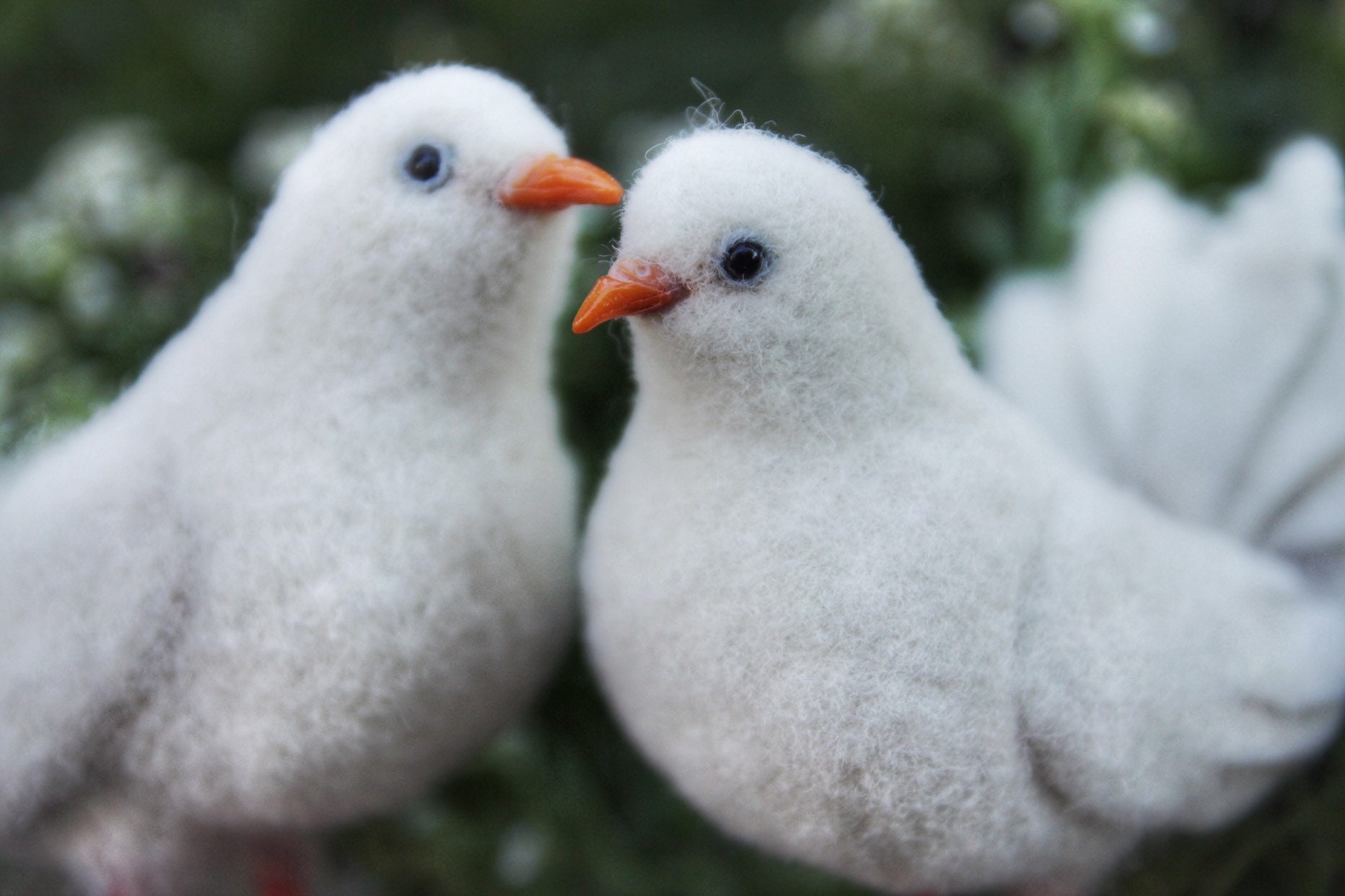 Needle felted doves wedding doves wedding decor wool dove Etsy