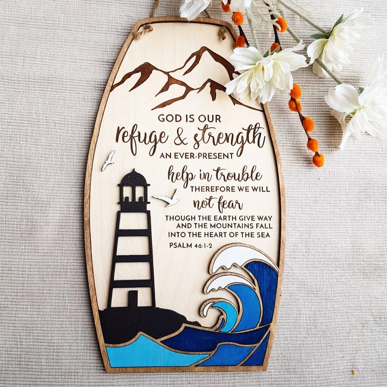 Faith based gift bible verse wall art wooded wall art psalm Etsy