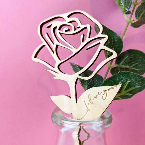 Wooden rose unique gift valentine's gift Etsy