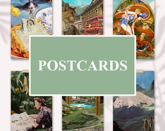 Portrait A6 Vertical Postcards Space Surrealism Vintage Themes