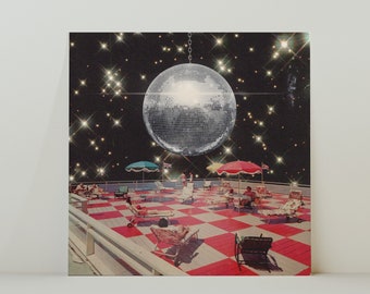 Disco World  - Retro Inspired Surrealist Collage Square 20x20cm Print