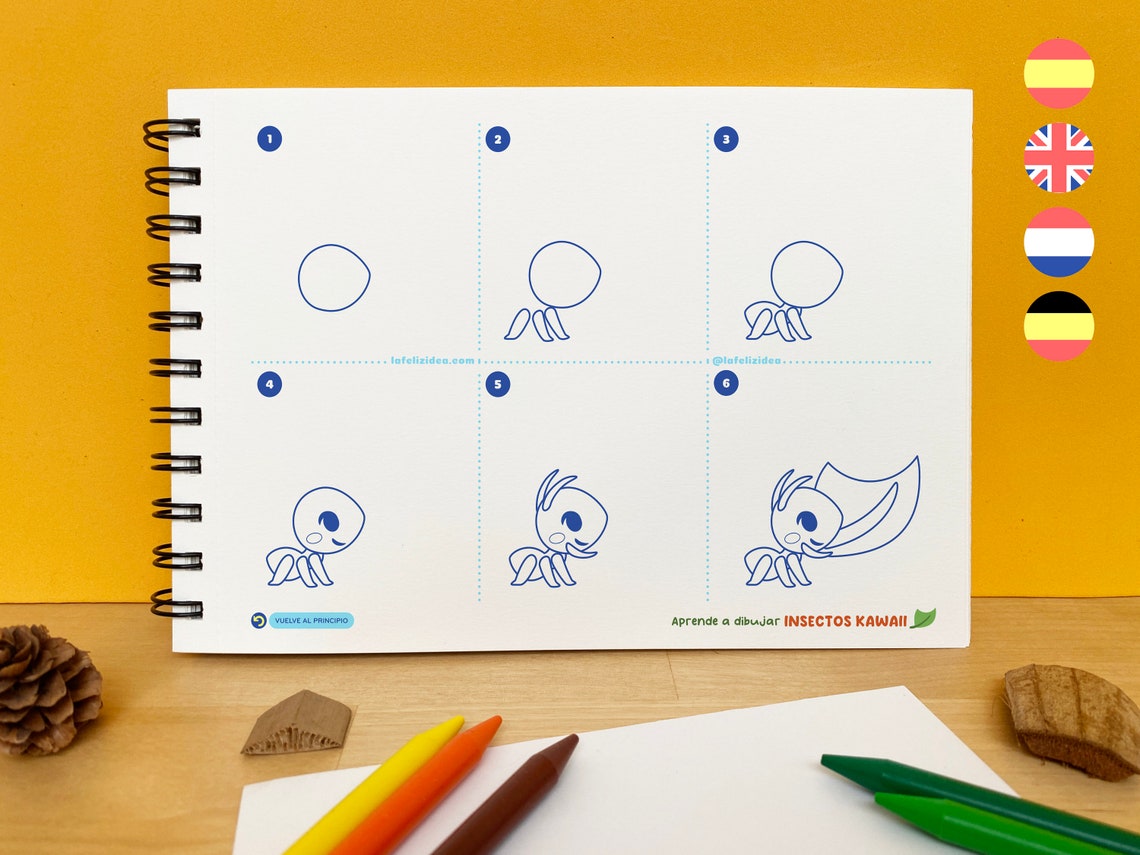 How to Draw KAWAII INSECTS Drawing Guide Learn to Draw - Etsy