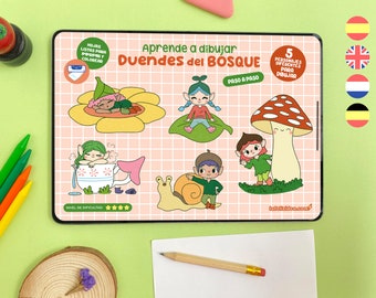 Cómo dibujar DUENDES del BOSQUE, Guía para dibujar, aprende a dibujar, tutorial dibujo, dibujo para niños, curso dibujo, lecciones de dibujo