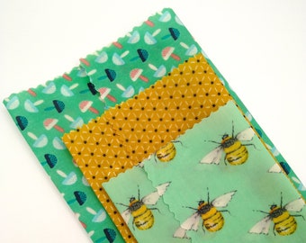 Organic Beeswax food wraps, beeswax wrap, plastic free food wrap, bowl cover