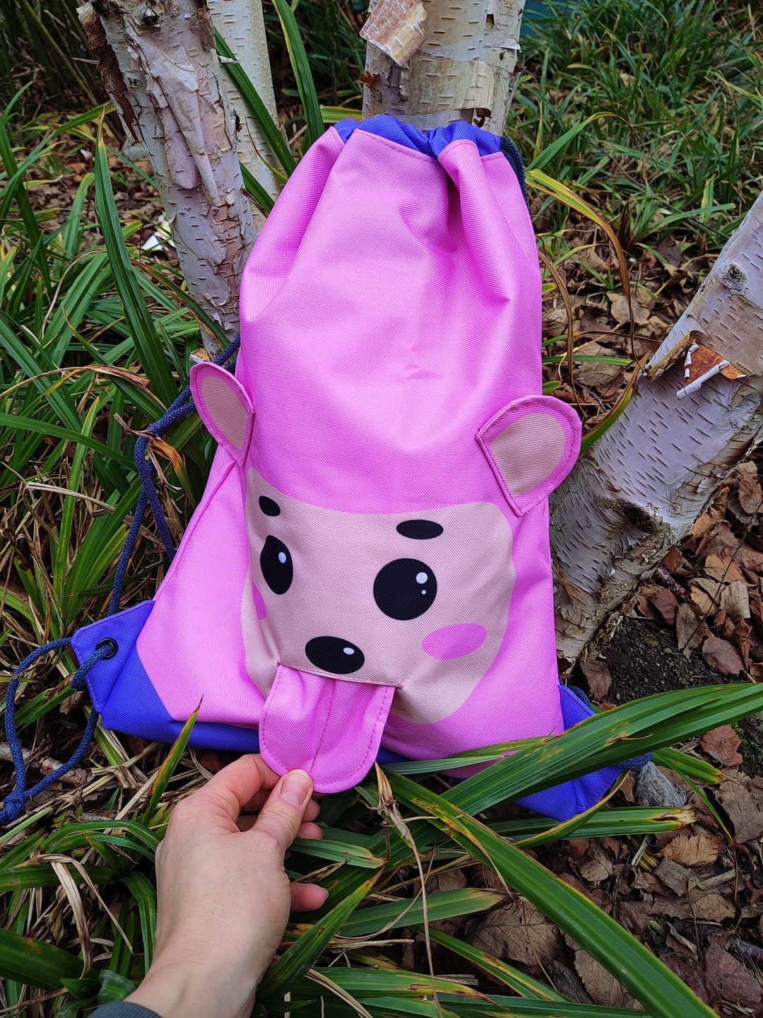 Pink Backpack Monkey Pink Monkey Kids Backpack, Girls Backpack, Drawstring Bag, Gym Bag ...