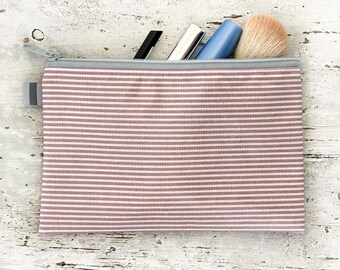 Small cosmetic bag/document bag/mobile phone case made of oilcloth in antique rose