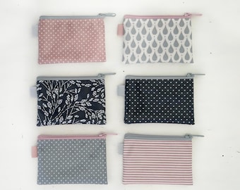 Mini wallet, purse, coin pouch, card case, billfold made of waxed canvas