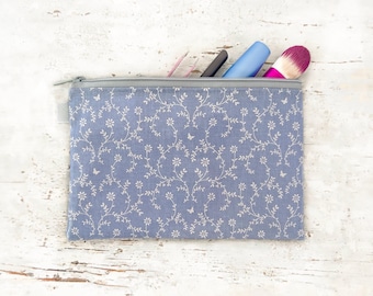 Small cosmetic bag/cosmetic pouch/bag organizer/document case for passport/cell phone case made of waxed canvas