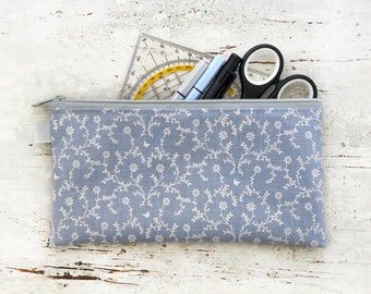 Pencil case - pen case - pencil pouch - case for pens made of oilcloth, floral
