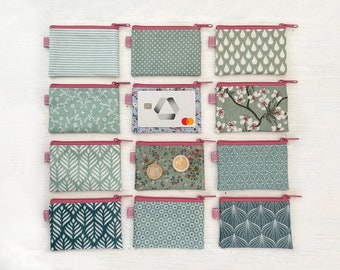 Mini wallet / card case / small bag made of oilcloth in pastel colors