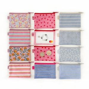 mini Geldbeutel für Ausweis, Kreditkarte, Führerschein, Kleingeld / Geschenkverpackung für Gutscheinkarten / Schlüsselanhänger aus Wachstuch