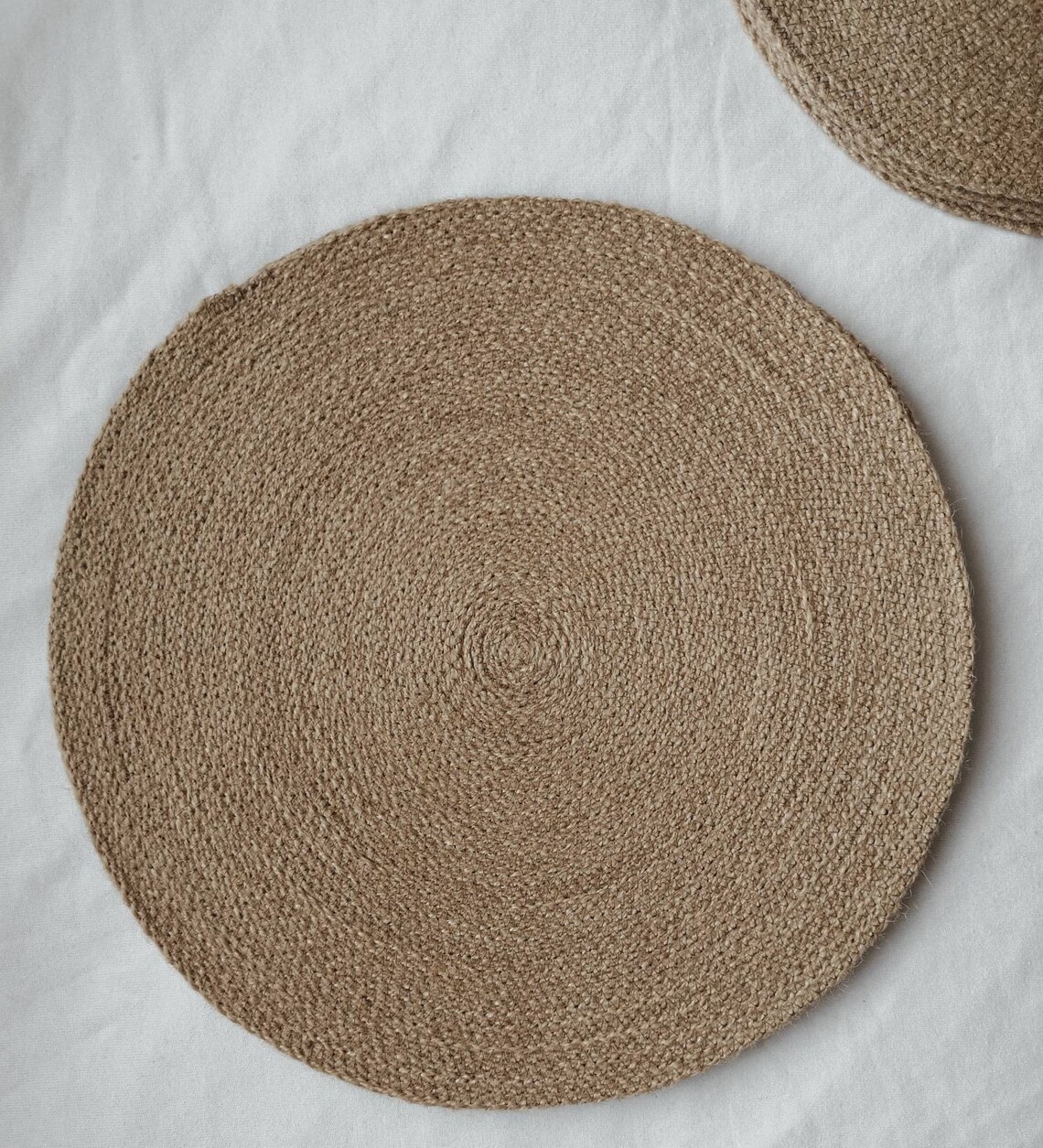Rustic Jute Round Sewn Placemats SET of 4 Pcs Dining Boho Etsy