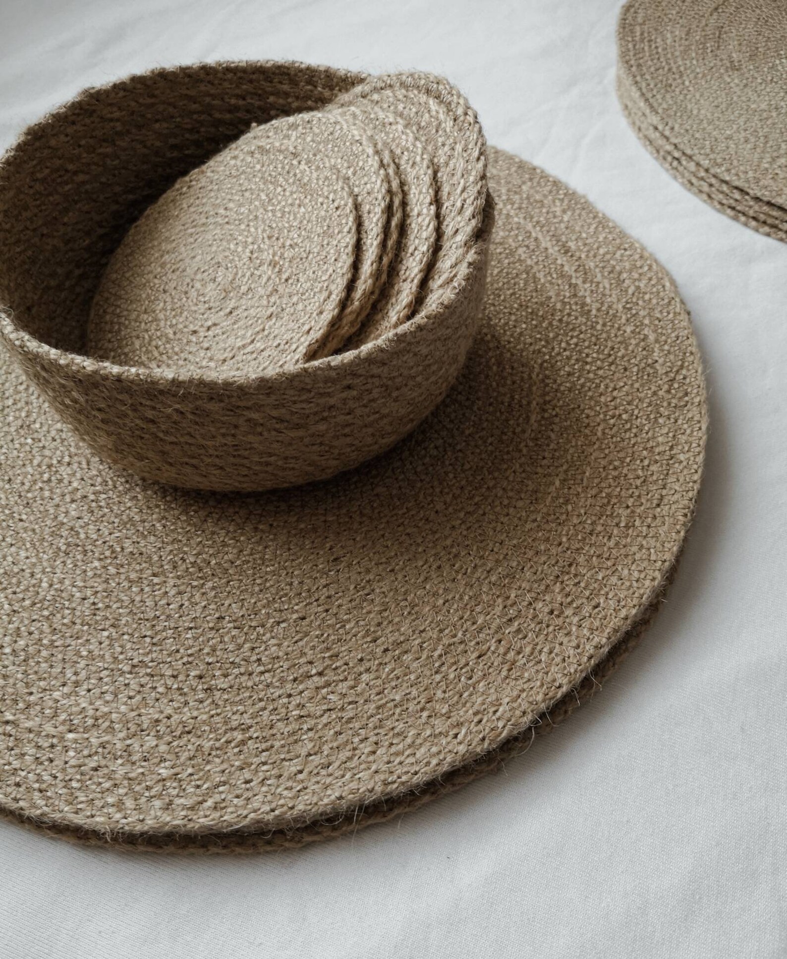 Rustic Jute Round Sewn Placemats SET of 4 Pcs Dining Boho Etsy