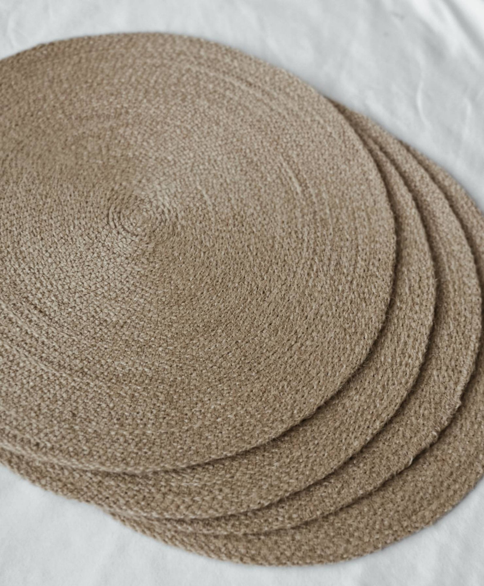 Rustic Jute Round Sewn Placemats SET of 4 Pcs Dining Boho Etsy