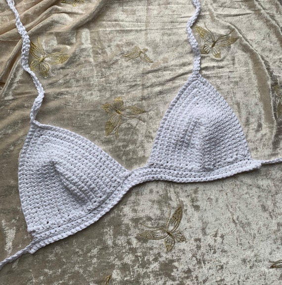 Pretty White Crocheted Bralette 