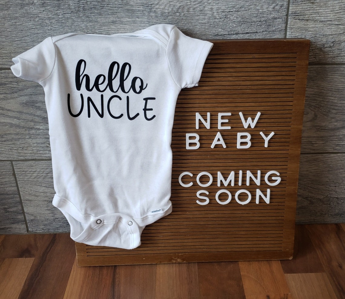 Hello Uncle Pregnancy Announcement Gender Reveal Pregnancy Etsy