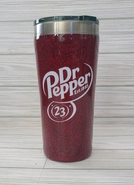 Dr Pepper w ice  Glitter tumbler cups, Stuffed peppers, Tumbler cups diy