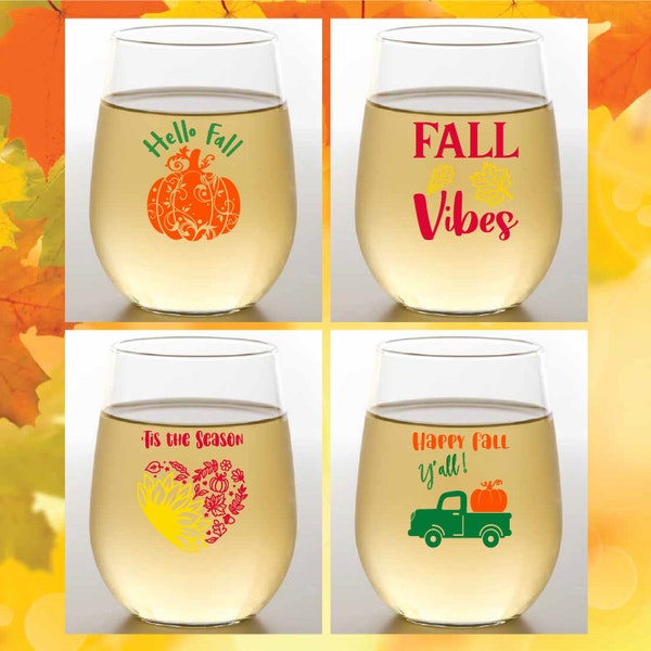 Fall Wine Glass Etsy