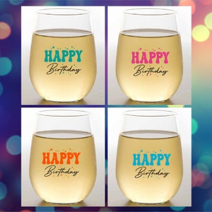 50th Birthday Plastic Wine Glass - Etsy