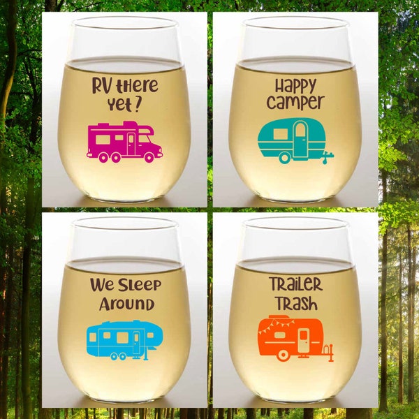 Camper Wine Glass Etsy