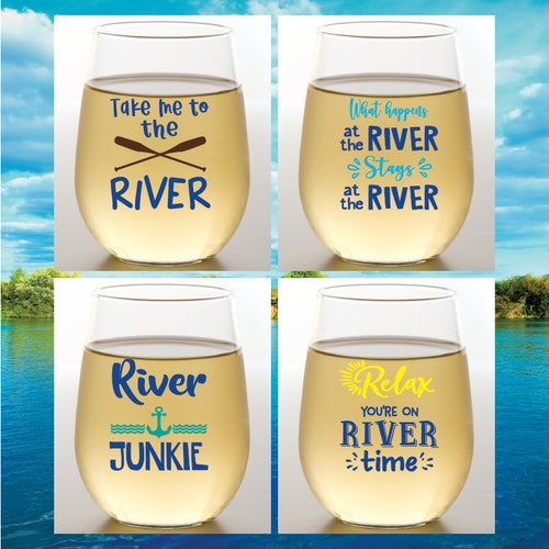 RIVER 4pack Wineoh Designer Shatterproof Plastic 16 Oz. Etsy